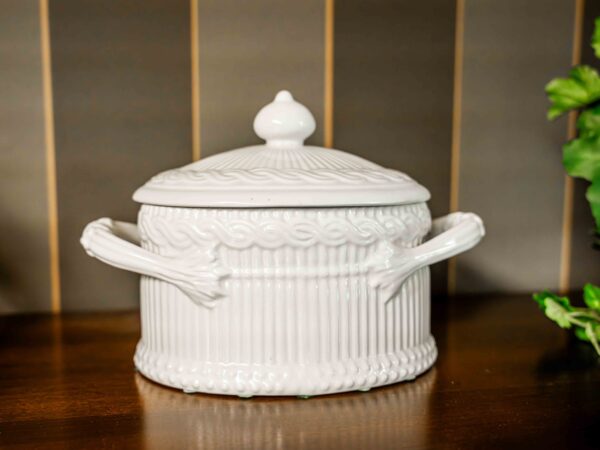 Ethan Allen White Glass Cannister