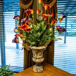 Ethan Allen Vase With Floral Arrangement