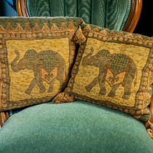 Ethan Allen Elephant Decorative Pillows With Tassels Set Of 2