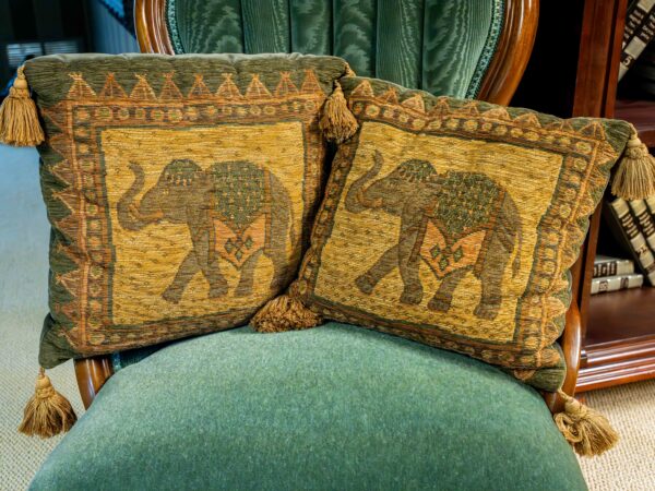 Ethan Allen Elephant Decorative Pillows With Tassels Set Of 2