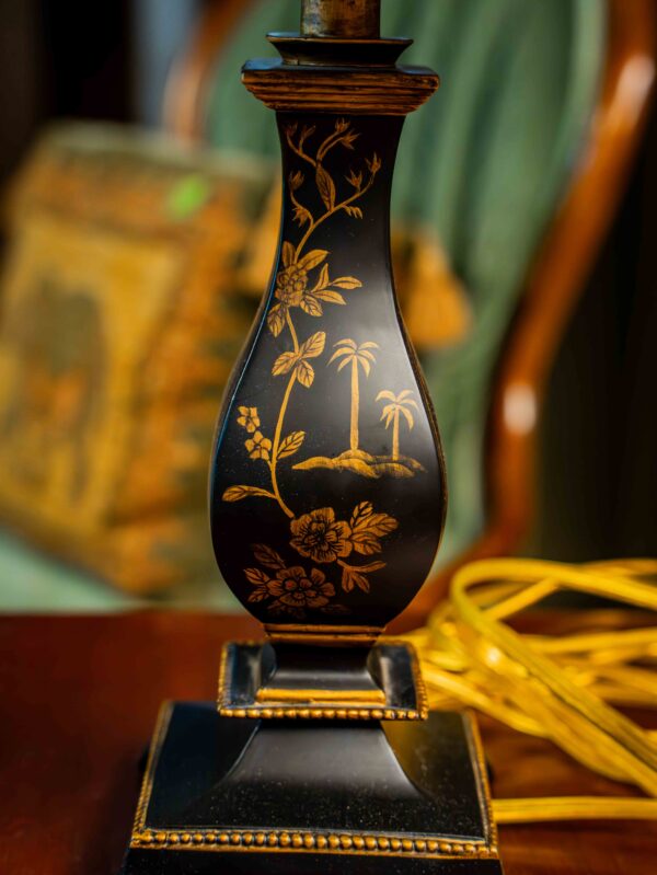 Ethan Allen Black And Gold Palm Decorative Lamp - Image 2