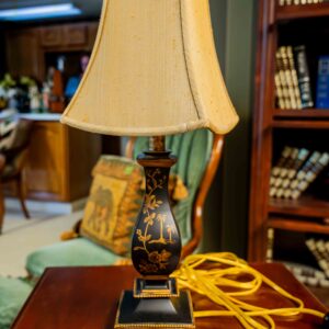 Ethan Allen Black And Gold Palm Decorative Lamp