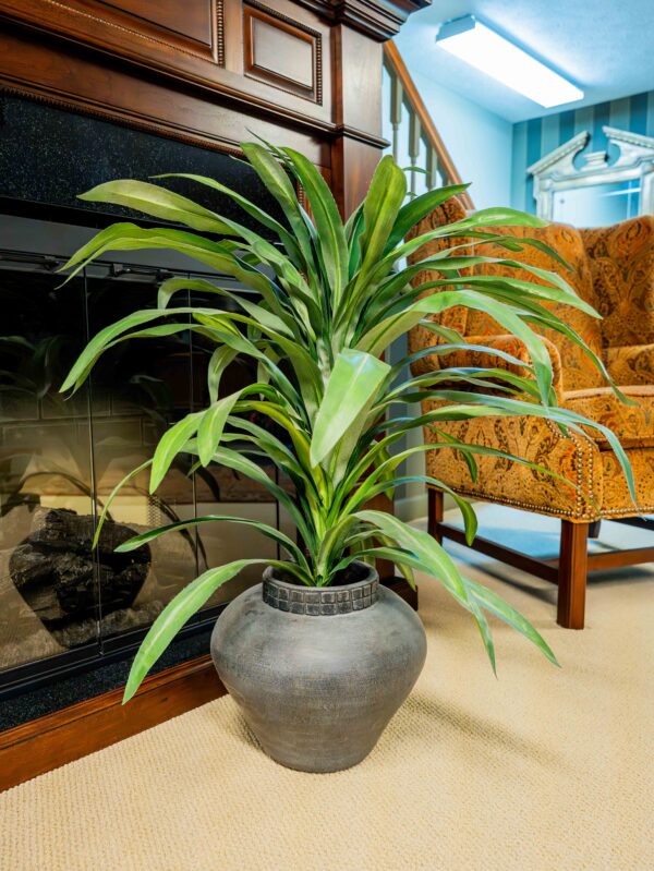 Ethan Allen Greenery In Black Vase