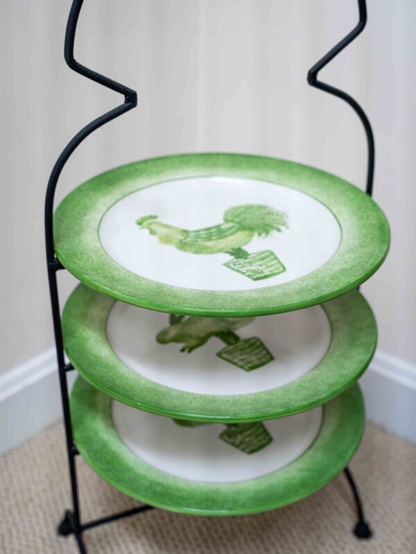 Ethan Allen 3 Tiered Green Plates - Image 2