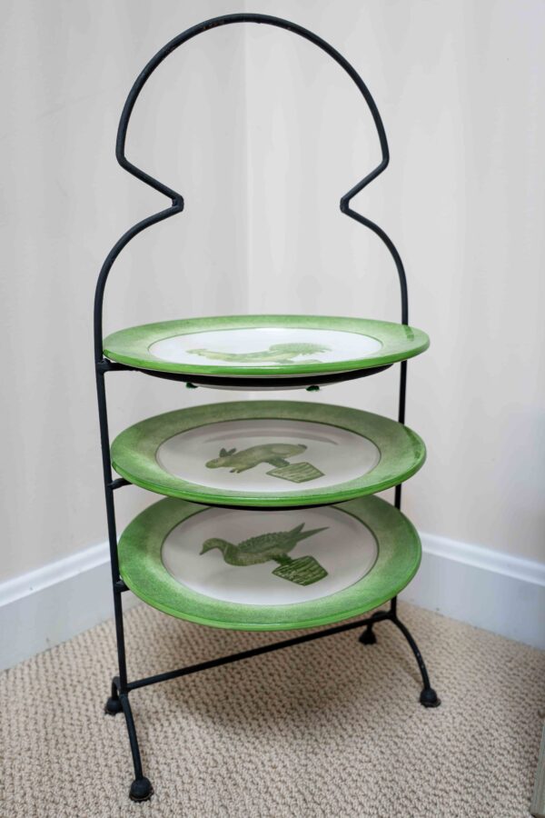 Ethan Allen 3 Tiered Green Plates