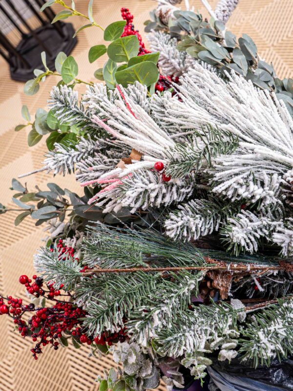 Wicker Basket With Interchangeable Floral Arrangements - Image 3