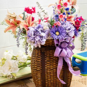 Wicker Basket With Interchangeable Floral Arrangements