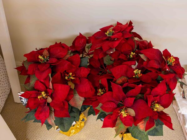 Lot Of 3 Faux Poinsettias - Image 2