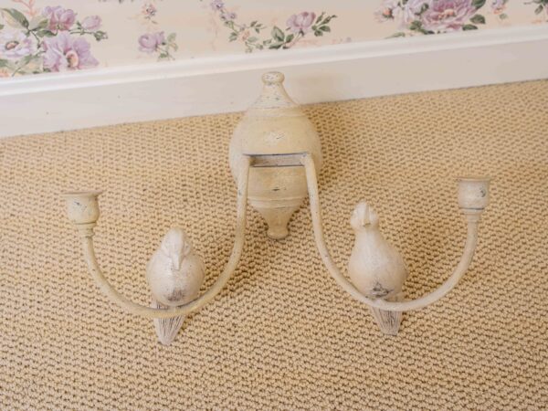 Candle Sconce With Bird Accents