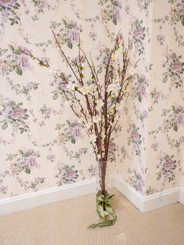 Glass Vase With Floral Arrangement