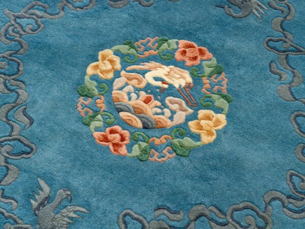 Circular Blue Oriental Rug – 71” Diameter - Image 2
