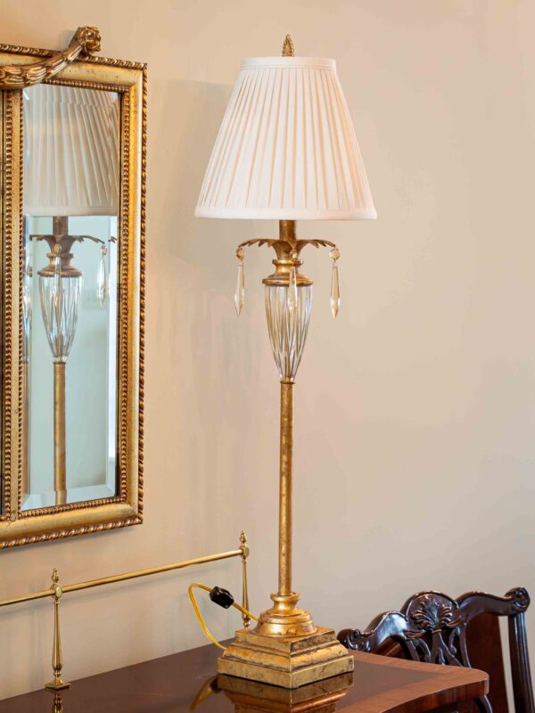 Ethan Allen Crystal Palm Lamps 36” Height - Image 3