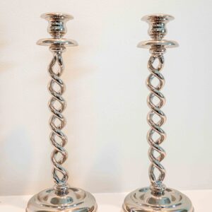 Ethan Allen Spiral Candlestick Holders – Set Of 2 (12.5” Height)