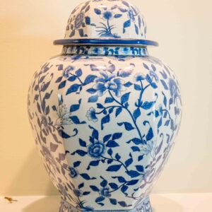 Ethan Allen Geometric Temple Jar / Ginger Jar (16.5” Height)