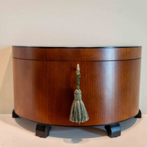 Ethan Allen Wooden Trinket Box With Tassel Accent