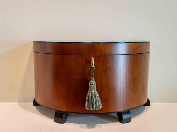 Ethan Allen Wooden Trinket Box With Tassel Accent