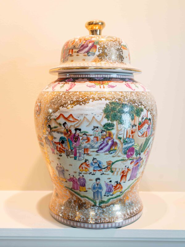 Ethan Allen Oriental Vase With Lid