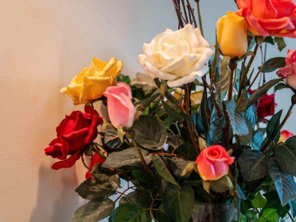 Floral Arrangement In Glass Vase - Image 2