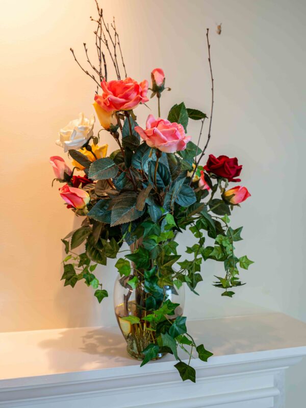 Floral Arrangement In Glass Vase