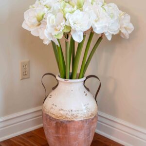 Ethan Allen Flower Pot With Floral Arrangement
