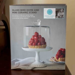 Martha Stewart Collection Glass Bird Dome & Mini Ceramic Stand