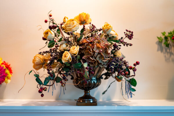 Ethan Allen Floral Arrangement In Vase - Image 3