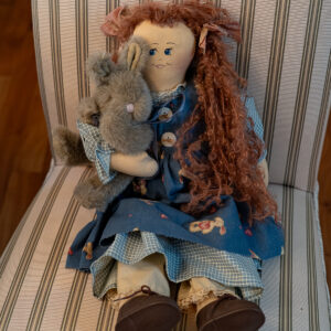 HANDMADE CLOTH DOLL WITH RABBIT