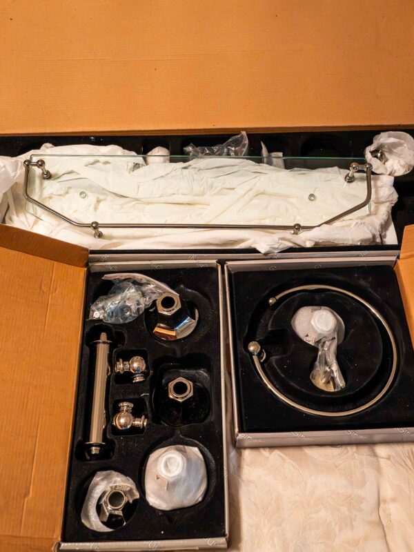 EMPIRE & LARISSA/ALEXIS BATHROOM SET – IN ORIGINAL BOXES (NEVER USED, 3 PIECE)