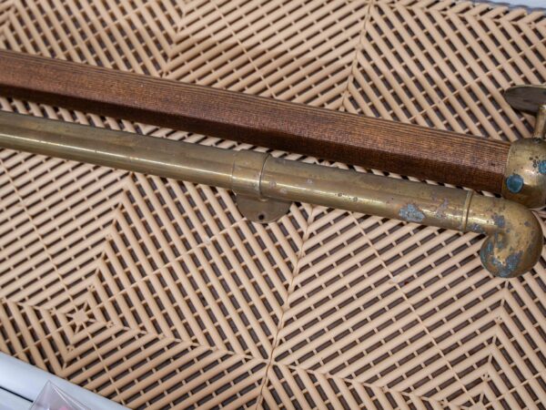 Pair of Vintage Brass & Wood Curtain Rods - Image 4