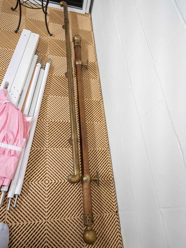 Pair of Vintage Brass & Wood Curtain Rods