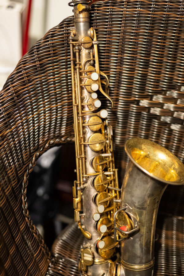 Vintage Brass & Silver Saxophone - Image 6