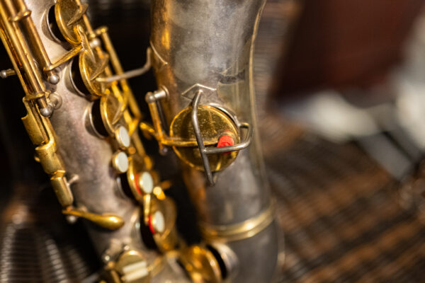 Vintage Brass & Silver Saxophone - Image 4