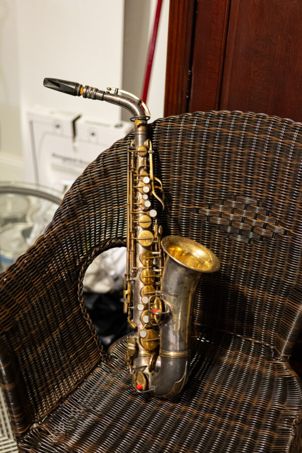 Vintage Brass & Silver Saxophone