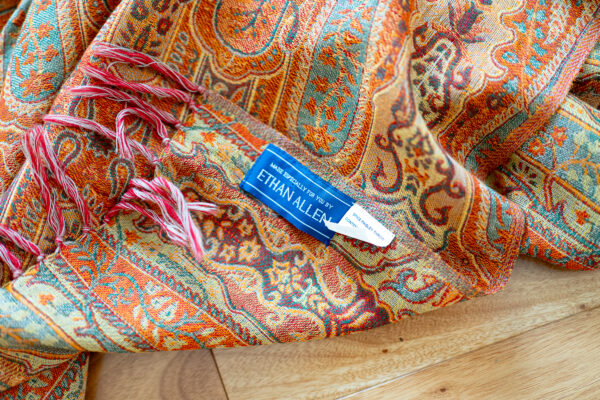 4032M - Ethan Allen Paisley Furniture Throw