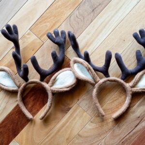 Set of 2 Reindeer Antler Headbands
