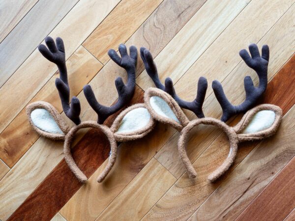 Set of 2 Reindeer Antler Headbands