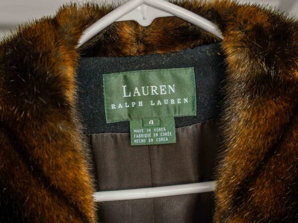 Ralph Lauren Pea Coat with Faux Fur Collar – Size 4 - Image 4