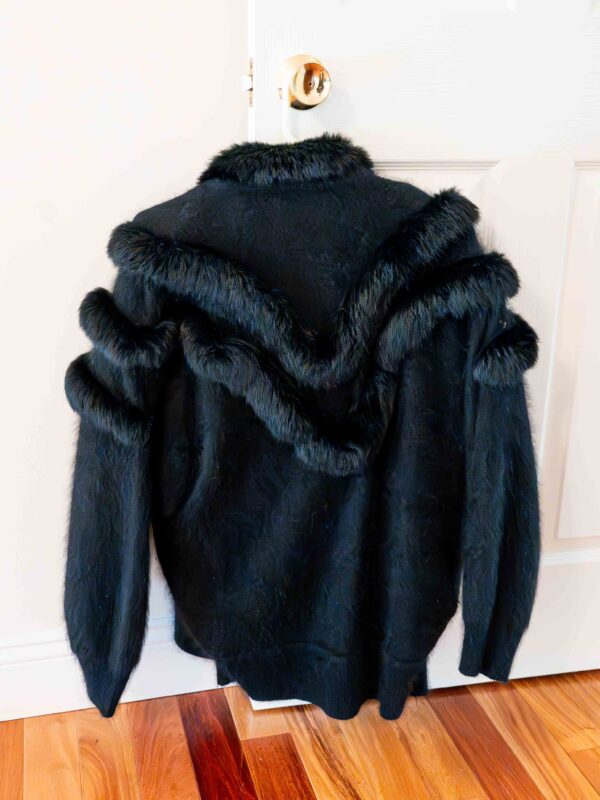 Cache Rabbit Hair Black Fur Jacket – Size L - Image 4