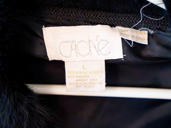 Cache Rabbit Hair Black Fur Jacket – Size L - Image 3