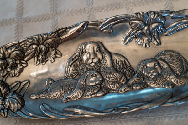 Arthur Court Silver Plated Rabbit Serving Tray – 14” x 6” - Image 5