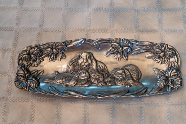 Arthur Court Silver Plated Rabbit Serving Tray – 14” x 6”