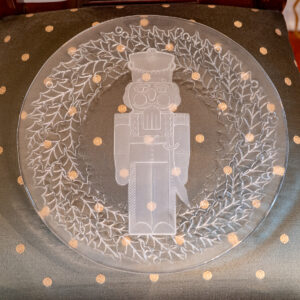 Nutcracker Etched Glass Plate – 12.75” Diameter (Unbranded)