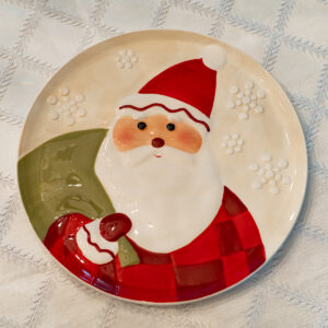Hallmark Round Santa Christmas Plate – 10.5” Diameter
