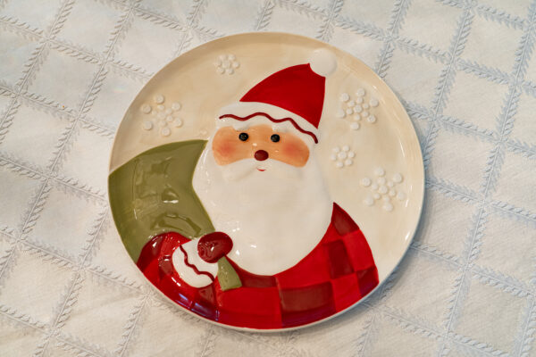 Hallmark Round Santa Christmas Plate – 10.5” Diameter