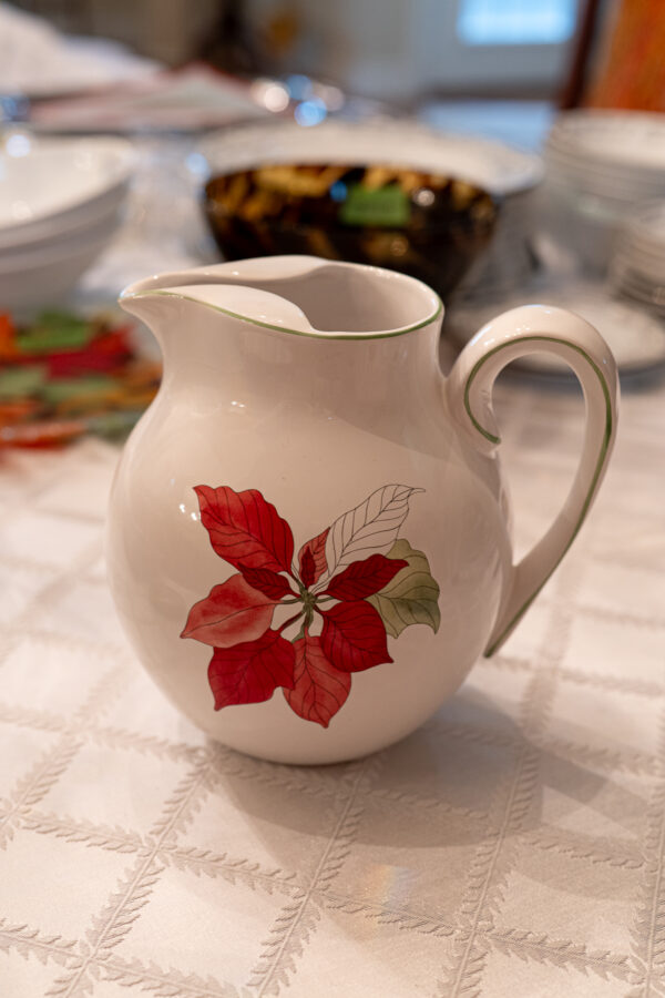 Block Bernarda Poinsettia Pitcher – Holiday Ceramic