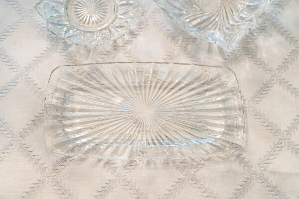 Set of 3 Vintage Glass Serving Bowls – Flower & Swirl Designs