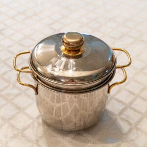 Frabosk Italy Stainless Steel Pan & Strainer Set with Lid – Gold Tone Handles