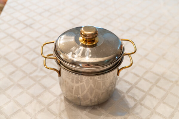 Frabosk Italy Stainless Steel Pan & Strainer Set with Lid – Gold Tone Handles