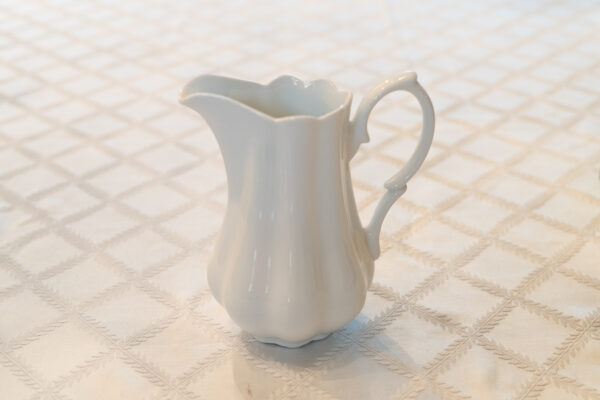 Classic White Ceramic Pitcher – 7.5” Height
