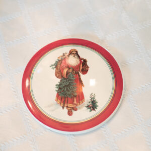 Hallmark Christmas Glass Plate – Santa Design (7.25” Diameter)